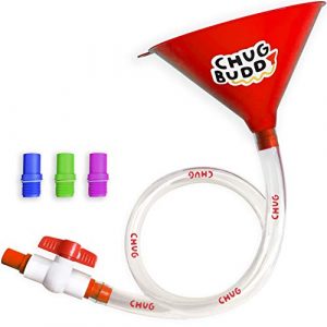 Chug Buddy Beer Bong, Drinking Funnel with Hose, Bongzilla Funnel Bachelor Party Games, 4 Interchangeable Mouth Pieces, Long Funnel 3ft Tube, College Party, Drinking Games