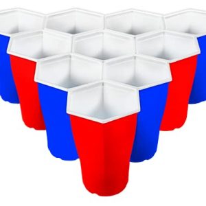 HEXCUP - Reusable Party Pong Cup Set by PartyPong - 22 Reusable Cups, 3 Balls, & Plastic Game Card