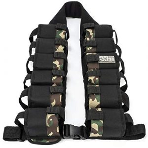 HOPS HOLSTER Hopsholster Beer Belt Vest Jacket for Carrying Insulating Beer or Soda Cans Party Gift Gag Idea (Camoflauge)