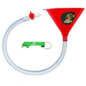 Beer Bong Funnel With Valve - Kink Free Long Tube- Shotgun Tool Bottle Opener & E-Book - Great Beer Funnel For Drinking Games