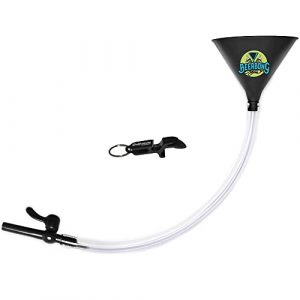 Beer Bong Funnel With Valve - USA Made Extra Long 3ft (36 inch) Tubing Kink-Free + Shotgun Keychain - 40 oz USA Made 100% Recycled Funnel For Beer Drinking Games, College Parties, Spring Break