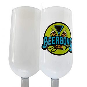 Double Extreme Beer Bong Holds 140 Ounces With Vales 3 Foot Tubing Huge Beer Funnel (Clear)